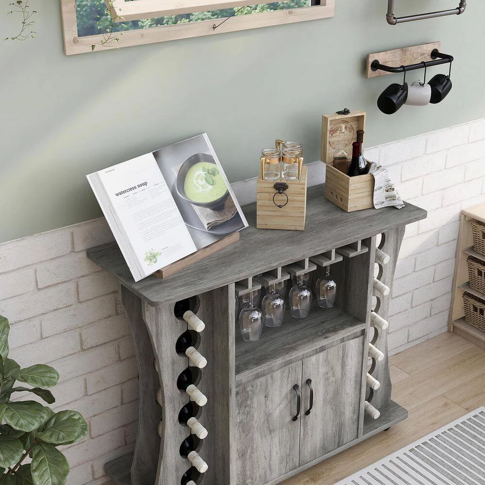 Draina Vintage Gray Oak Buffet with One Shelf by Furniture of America 7 Draina Vintage Gray Oak Buffet with One Shelf by Furniture of America - Image 7