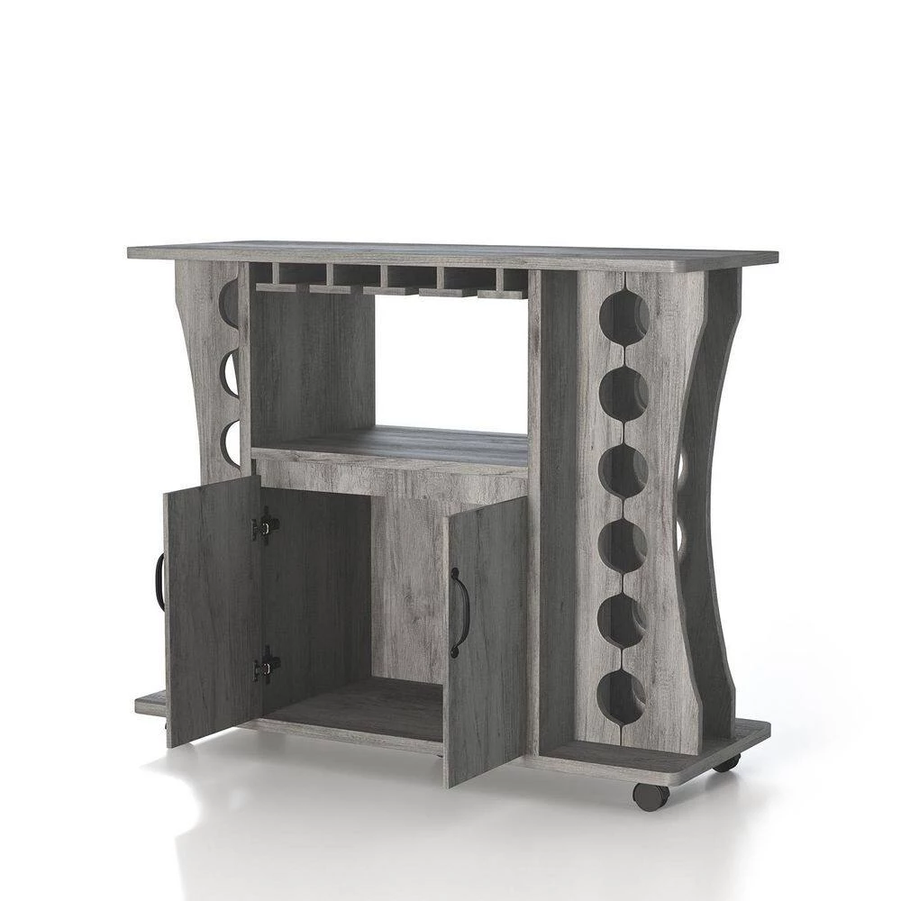 Draina Vintage Gray Oak Buffet with One Shelf by Furniture of America 2 Draina Vintage Gray Oak Buffet with One Shelf by Furniture of America - Image 2