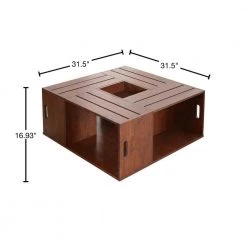 Alba 32 in. Vintage Walnut Medium Square Wood Coffee Table with Casters by Furniture of America -Furniture of America Sales Store vintage walnut furniture of america coffee tables ynj 142 6 40 1000