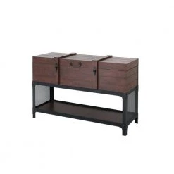 Maynard 47 in. Vintage Walnut Rectangle Wood Console Table with Lift Top by Furniture of America