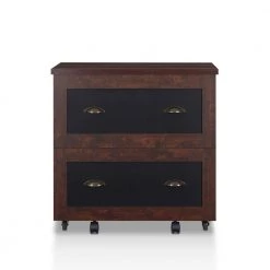 Gaula Vintage Walnut File Cabinet with Caster Wheels by Furniture of America -Furniture of America Sales Store vintage walnut furniture of america file cabinets hfw 1650c6 31 1000