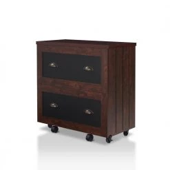Gaula Vintage Walnut File Cabinet with Caster Wheels by Furniture of America -Furniture of America Sales Store vintage walnut furniture of america file cabinets hfw 1650c6 c3 1000