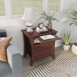 Kim 2-Drawer Vintage Walnut Nightstand by Furniture of America 9 Kim 2-Drawer Vintage Walnut Nightstand by Furniture of America -Furniture of America Sales Store vintage walnut furniture of america nightstands ynj 1414 6 c3 1000