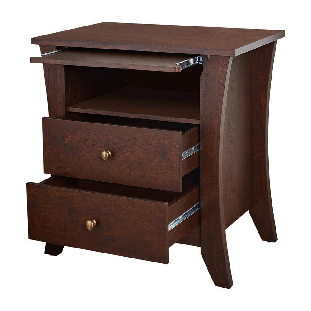 Kim 2-Drawer Vintage Walnut Nightstand by Furniture of America 2 Kim 2-Drawer Vintage Walnut Nightstand by Furniture of America - Image 2