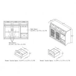 Noguchi Vintage Walnut Buffet with 4-Drawer by Furniture of America 16 Noguchi Vintage Walnut Buffet with 4-Drawer by Furniture of America -Furniture of America Sales Store vintage walnut furniture of america sideboards buffet tables hfw 1675c6 76 1000