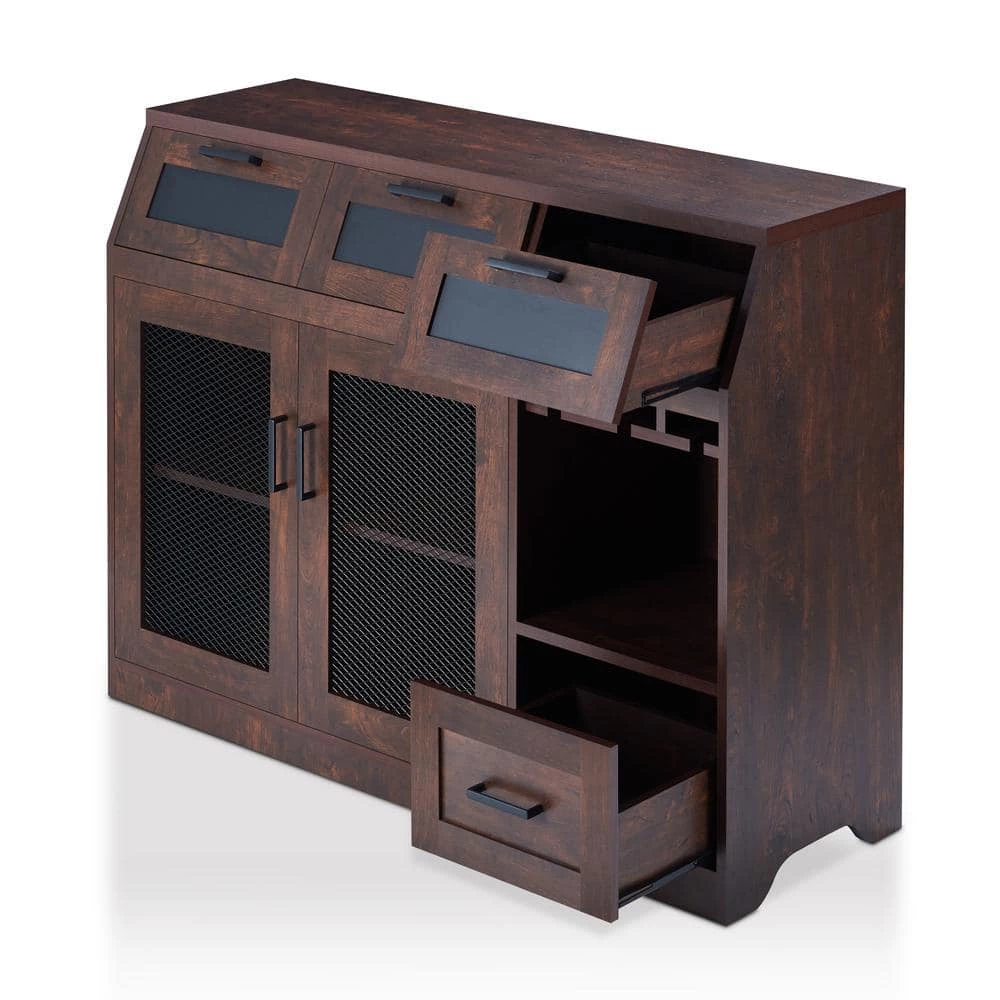 Noguchi Vintage Walnut Buffet with 4-Drawer by Furniture of America 3 Noguchi Vintage Walnut Buffet with 4-Drawer by Furniture of America - Image 3