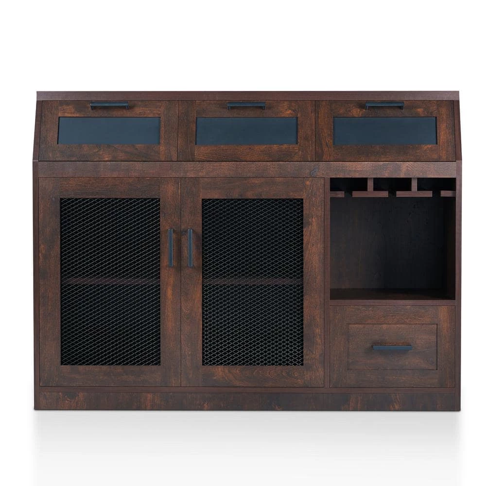 Noguchi Vintage Walnut Buffet with 4-Drawer by Furniture of America 2 Noguchi Vintage Walnut Buffet with 4-Drawer by Furniture of America - Image 2