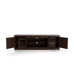 Daleni 69 in. Vintage Walnut Particle Board TV Stand Fits TVs Up to 78 in. with Storage Doors by Furniture of America -Furniture of America Sales Store vintage walnut furniture of america tv stands ynj 1451 6 c3 1000