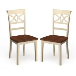 Logan White Wood Curved Back Dining Chairs (Set of 2) by Furniture of America