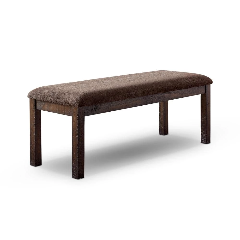 Hawthorne Walnut and Ash Brown Bench 18 in. H x 48 in. W x 17 in. D by Furniture of America 1 Hawthorne Walnut and Ash Brown Bench 18 in. H x 48 in. W x 17 in. D by Furniture of America