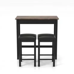 Cardara 3-Piece Walnut & Black Counter Height Dining Set by Furniture of America -Furniture of America Sales Store walnut and black furniture of america dining room sets idf 3347pt 3pk 4f 1000