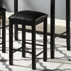 Cardara 3-Piece Walnut & Black Counter Height Dining Set by Furniture of America -Furniture of America Sales Store walnut and black furniture of america dining room sets idf 3347pt 3pk c3 1000