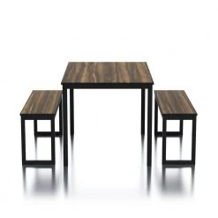 Belvil 3-Piece Walnut and Black Dining Table Set by Furniture of America 7 Belvil 3-Piece Walnut and Black Dining Table Set by Furniture of America -Furniture of America Sales Store walnut and black furniture of america dining room sets idf3202a t 3pk e1 1000