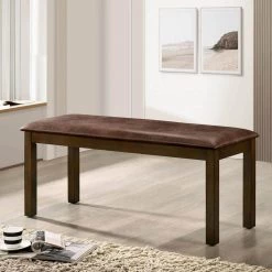 Ederie Walnut and Brown Dining Bench by Furniture of America -Furniture of America Sales Store walnut and brown furniture of america dining benches idf 3490bn 1f 1000