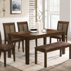 Ederie Walnut and Brown Dining Bench by Furniture of America -Furniture of America Sales Store walnut and brown furniture of america dining benches idf 3490bn 31 1000