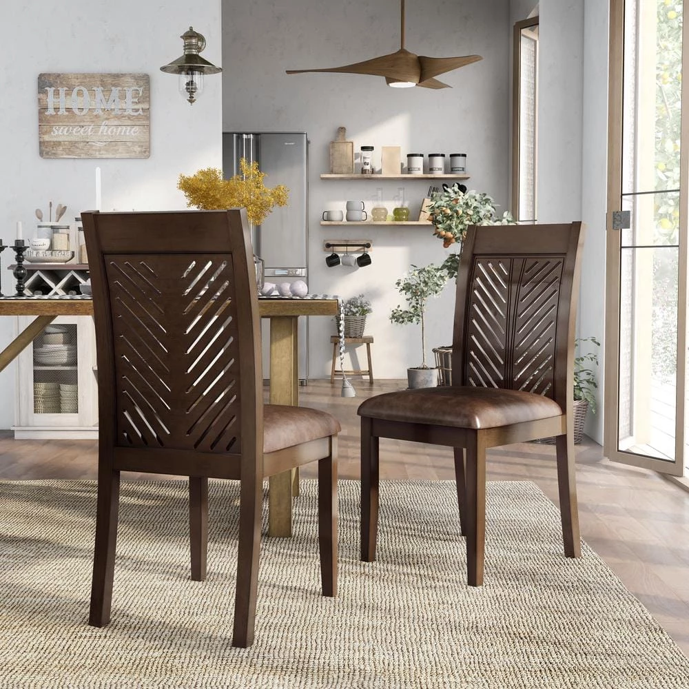 Ederie Brown Side Chair (Set of 2) by Furniture of America 5 Ederie Brown Side Chair (Set of 2) by Furniture of America - Image 5