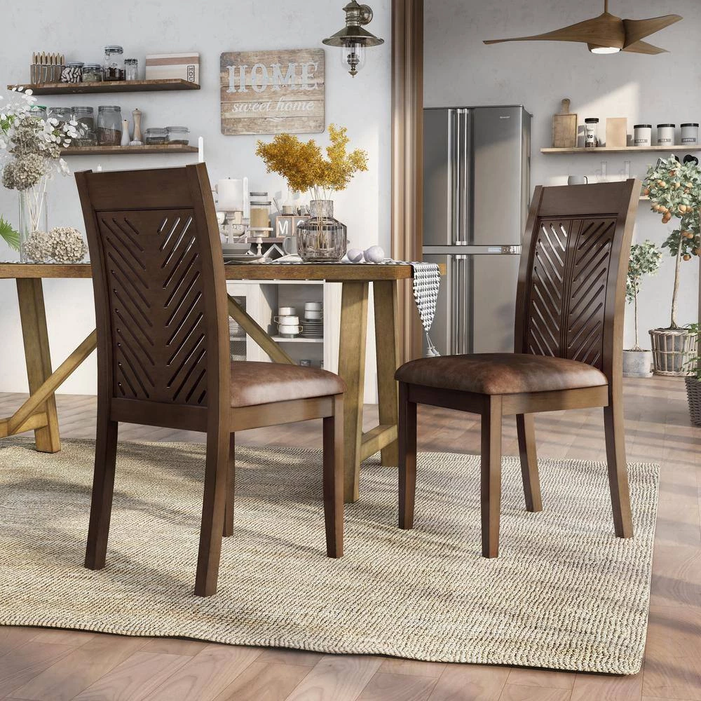 Ederie Brown Side Chair (Set of 2) by Furniture of America 6 Ederie Brown Side Chair (Set of 2) by Furniture of America - Image 6