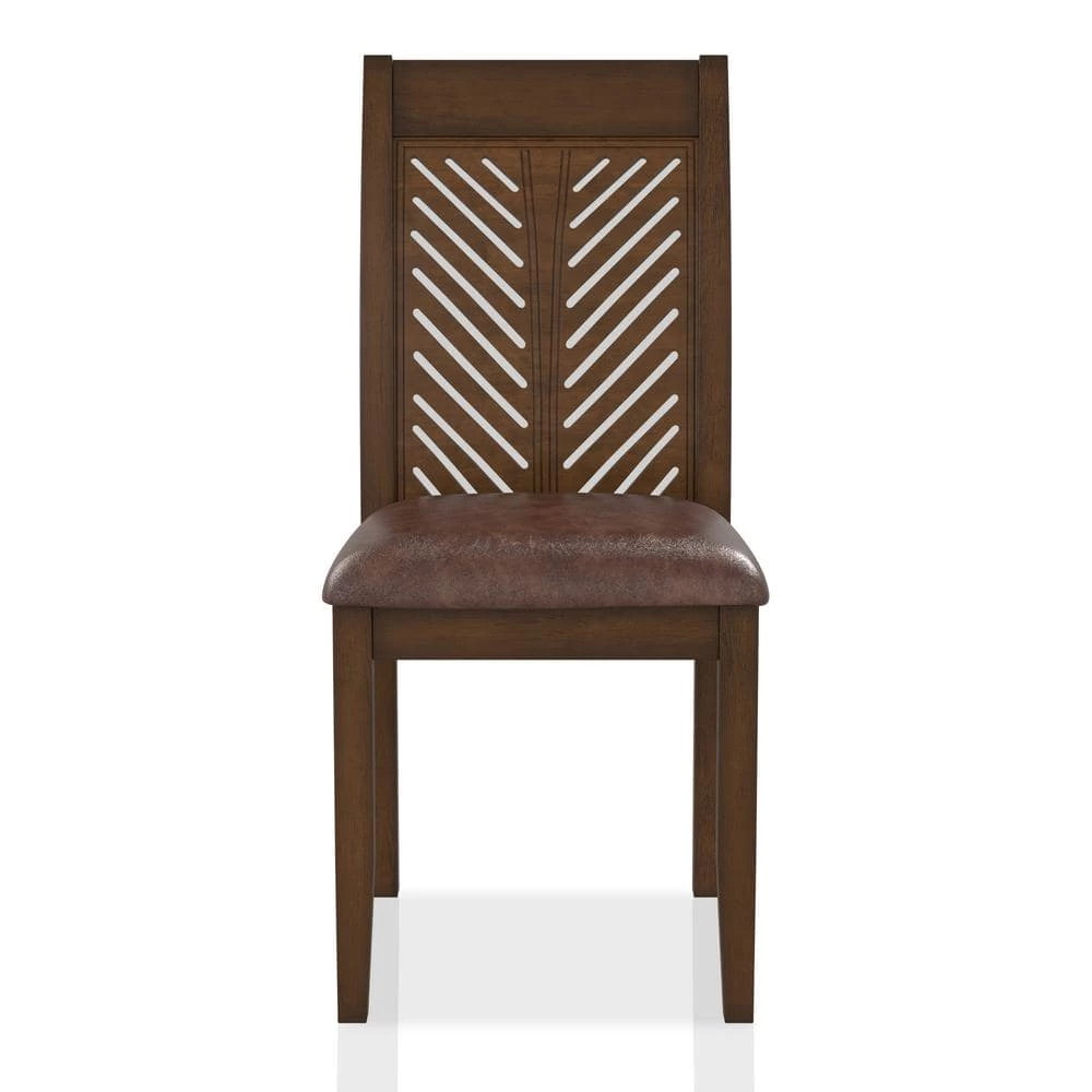 Ederie Brown Side Chair (Set of 2) by Furniture of America 2 Ederie Brown Side Chair (Set of 2) by Furniture of America - Image 2