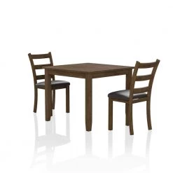 Chesterton 3-Piece Walnut and Dark Brown Dining Table Set by Furniture of America -Furniture of America Sales Store walnut and dark brown furniture of america dining room sets idf 3770t 3pk 4f 1000
