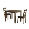 Chesterton 3-Piece Walnut and Dark Brown Dining Table Set by Furniture of America