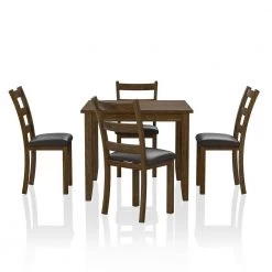 Chesterton 5-Piece Walnut and Dark Brown Dining Table Set by Furniture of America -Furniture of America Sales Store walnut and dark brown furniture of america dining room sets idf 3770t 5pk 4f 1000