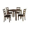 Chesterton 5-Piece Walnut and Dark Brown Dining Table Set by Furniture of America