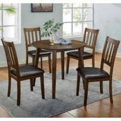 Hedgecrow 5-Piece Walnut and Dark Brown Dining Table Set by Furniture of America -Furniture of America Sales Store walnut and dark brown furniture of america dining room sets idf 3771rt 5pk 31 1000