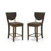 Raven Walnut and Dark Chocolate Counter Height Chairs (Set of 2) by Furniture of America