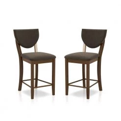 Raven Walnut and Dark Chocolate Counter Height Chairs (Set of 2) by Furniture of America