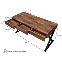 59 in. Rectangular Sand Black 3 Drawer Writing Desk with Solid Wood Material by Furniture of America -Furniture of America Sales Store walnut and sand black furniture of america writing desks idf dk807 a0 1000