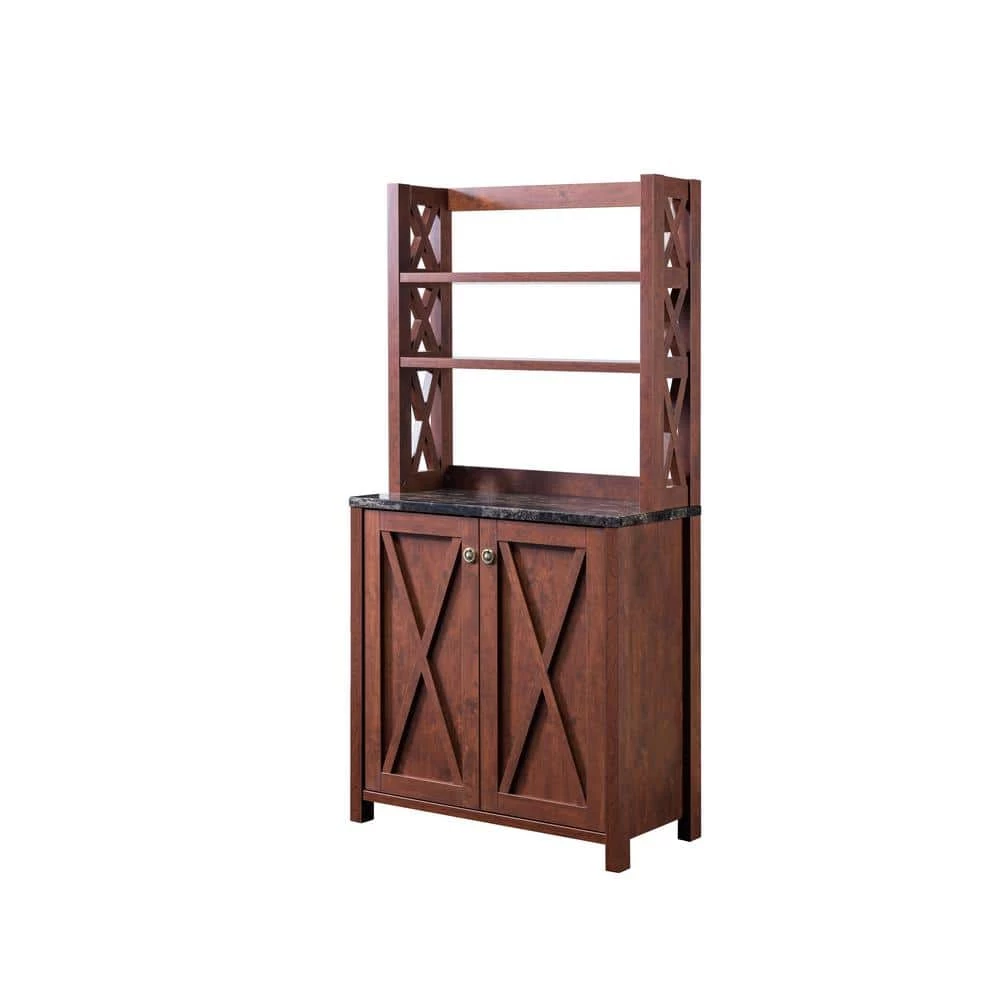Rubino Vintage Walnut Baker Rack With Double Doors by Furniture of America 3 Rubino Vintage Walnut Baker Rack With Double Doors by Furniture of America - Image 3