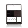 Brantley 5-Bottle Walnut Mobile Mini Bar by Furniture of America