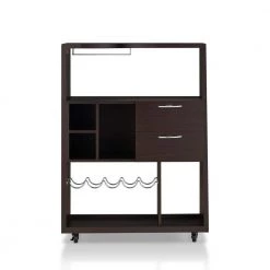 Brantley 5-Bottle Walnut Mobile Mini Bar by Furniture of America
