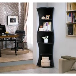 Lenard 70.8 in. Walnut Wood 5-shelf Corner Bookcase with Open Storage by Furniture of America 11 Lenard 70.8 in. Walnut Wood 5-shelf Corner Bookcase with Open Storage by Furniture of America -Furniture of America Sales Store walnut furniture of america bookcases bookshelves hfw 1480c4 31 1000