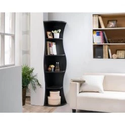 Lenard 70.8 in. Walnut Wood 5-shelf Corner Bookcase with Open Storage by Furniture of America 9 Lenard 70.8 in. Walnut Wood 5-shelf Corner Bookcase with Open Storage by Furniture of America -Furniture of America Sales Store walnut furniture of america bookcases bookshelves hfw 1480c4 c3 1000