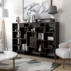 71.2 in. Walnut Wood 15-shelf Etagere Bookcase with Open Back by Furniture of America