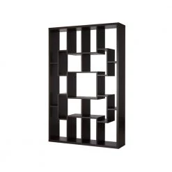 71.2 in. Walnut Wood 15-shelf Etagere Bookcase with Open Back by Furniture of America -Furniture of America Sales Store walnut furniture of america bookcases bookshelves hfw 1503c4 c3 1000