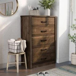 Jamson 5-Drawer Walnut Chest of Drawers (47.13 in. H X 31.5 in. W X 15.63 in. D) by Furniture of America -Furniture of America Sales Store walnut furniture of america chest of drawers idf 7124wn c 31 1000