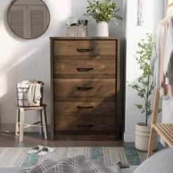 Jamson 5-Drawer Walnut Chest of Drawers (47.13 in. H X 31.5 in. W X 15.63 in. D) by Furniture of America -Furniture of America Sales Store walnut furniture of america chest of drawers idf 7124wn c 4f 1000