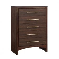 Barthonelle 5-Drawer Walnut Chest of Drawers (48 in. H x 34 in. W x 17 in. D) by Furniture of America