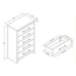 Barthonelle 5-Drawer Walnut Chest of Drawers (48 in. H x 34 in. W x 17 in. D) by Furniture of America -Furniture of America Sales Store walnut furniture of america chest of drawers idf 7318wn c 76 1000