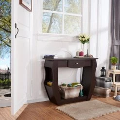 Denmark 40 in. Walnut Standard Rectangle Wood Console Table with Drawers by Furniture of America 15 Denmark 40 in. Walnut Standard Rectangle Wood Console Table with Drawers by Furniture of America -Furniture of America Sales Store walnut furniture of america console tables hfw 1476c4 1f 1000