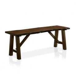 Junga Brown Walnut Wood Dining Bench by Furniture of America