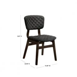 Cirez Walnut Fabric Grid Tufted Side Chair (Set of 2) by Furniture of America -Furniture of America Sales Store walnut furniture of america dining chairs idf 3139mc 40 1000