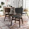 Cirez Walnut Fabric Grid Tufted Side Chair (Set of 2) by Furniture of America