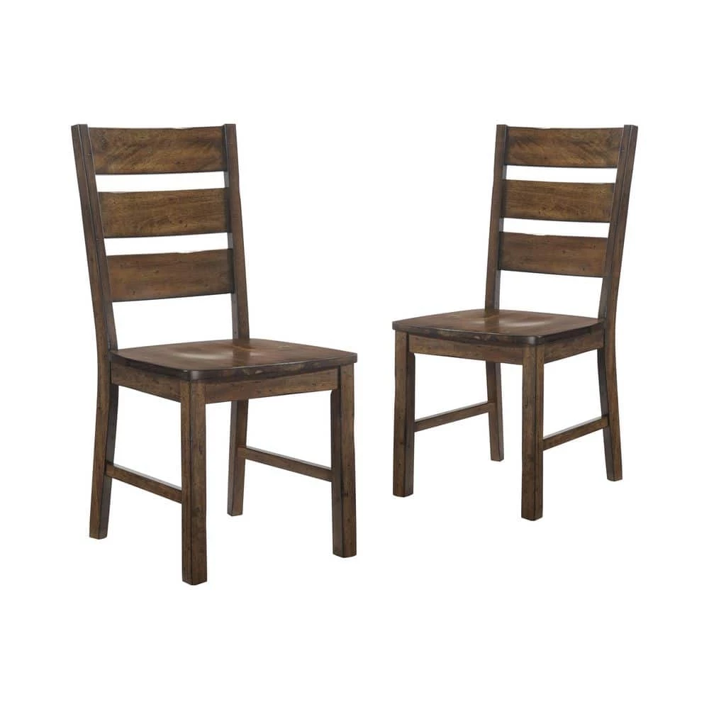 Jackson Walnut Wood Ladder Side Chairs (Set of 2) by Furniture of America 1 Jackson Walnut Wood Ladder Side Chairs (Set of 2) by Furniture of America