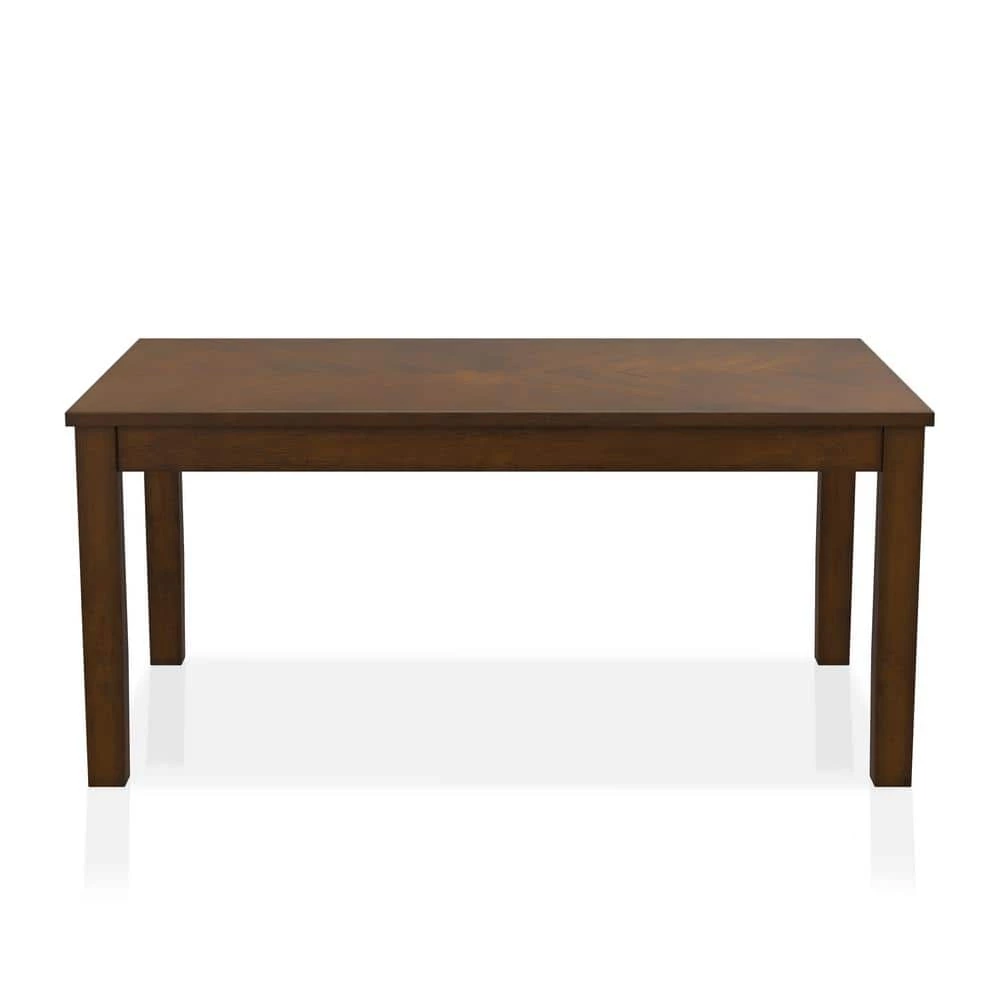 Ederie 65 in. Rectangle Walnut Wood Top Dining Table Seats Up To 6 by Furniture of America 2 Ederie 65 in. Rectangle Walnut Wood Top Dining Table Seats Up To 6 by Furniture of America - Image 2