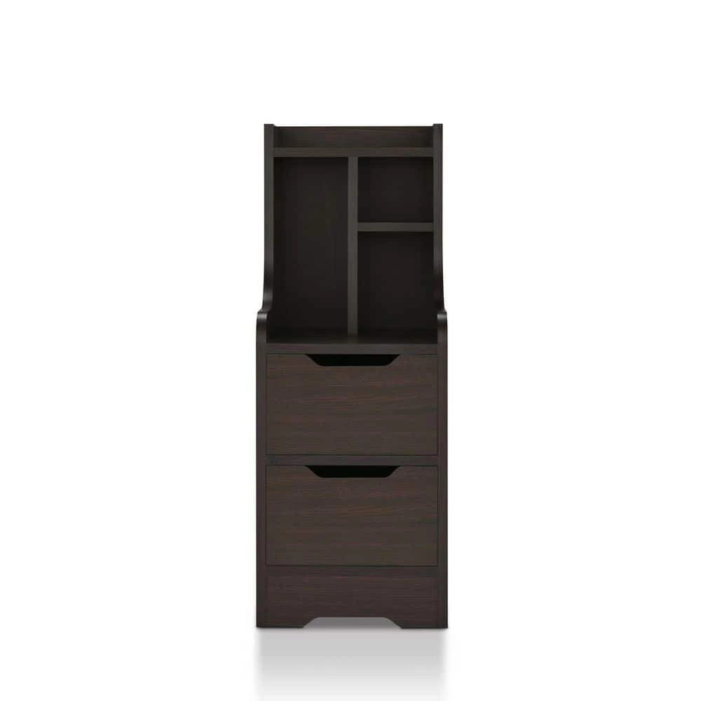 Forstberg 2-Drawer Walnut Nightstand (31.5 in. H x 11.5 in. W x 15.7 in. D) by Furniture of America 1 Forstberg 2-Drawer Walnut Nightstand (31.5 in. H x 11.5 in. W x 15.7 in. D) by Furniture of America