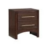 Barthonelle 2-Drawer Walnut Nightstand (25 in. H x 23 in. W x 17 in. D) by Furniture of America