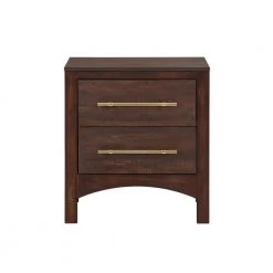 Barthonelle 2-Drawer Walnut Nightstand (25 in. H x 23 in. W x 17 in. D) by Furniture of America -Furniture of America Sales Store walnut furniture of america nightstands idf 7318wn n c3 1000